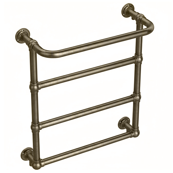 Chatsworth Maine Antique Brass Traditional Heated Towel Rail with Heating Element Connection