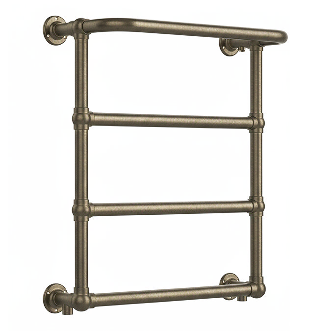 Chatsworth Maine Antique Brass Traditional Heated Towel Rail with Heating Element Connection