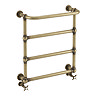 Chatsworth Maine Antique Brass Traditional Heated Towel Rail with Heating Element Connection