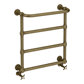 Chatsworth Maine Antique Brass Traditional Heated Towel Rail with Heating Element Connection