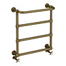 Chatsworth Maine Antique Brass Traditional Heated Towel Rail with Heating Element Connection