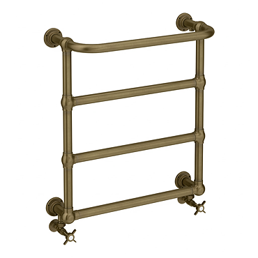 Chatsworth Maine Antique Brass Traditional Heated Towel Rail with Heating Element Connection