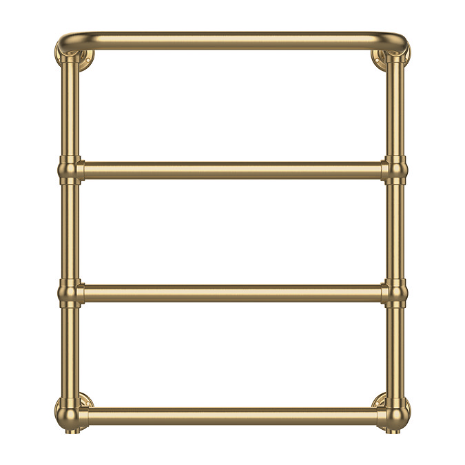 Chatsworth Maine Brushed Brass Traditional Heated Towel Rail with Heating Element Connection