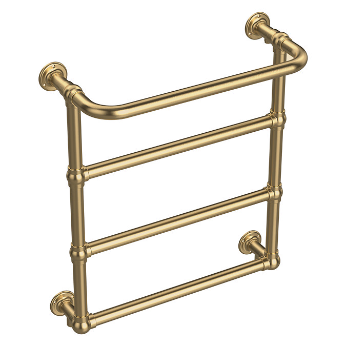 Chatsworth Maine Brushed Brass Traditional Heated Towel Rail with Heating Element Connection