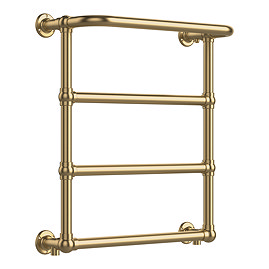 Chatsworth Maine Brushed Brass Traditional Heated Towel Rail with Heating Element Connection