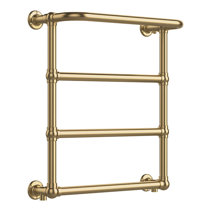 Chatsworth Maine Brushed Brass Traditional Heated Towel Rail with Heating Element Connection