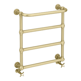 Chatsworth Maine Brushed Brass Traditional Heated Towel Rail with Heating Element Connection