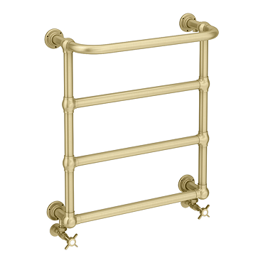 Chatsworth Maine Brushed Brass Traditional Heated Towel Rail with Heating Element Connection