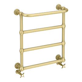 Chatsworth Maine Brushed Brass Traditional Heated Towel Rail with Heating Element Connection