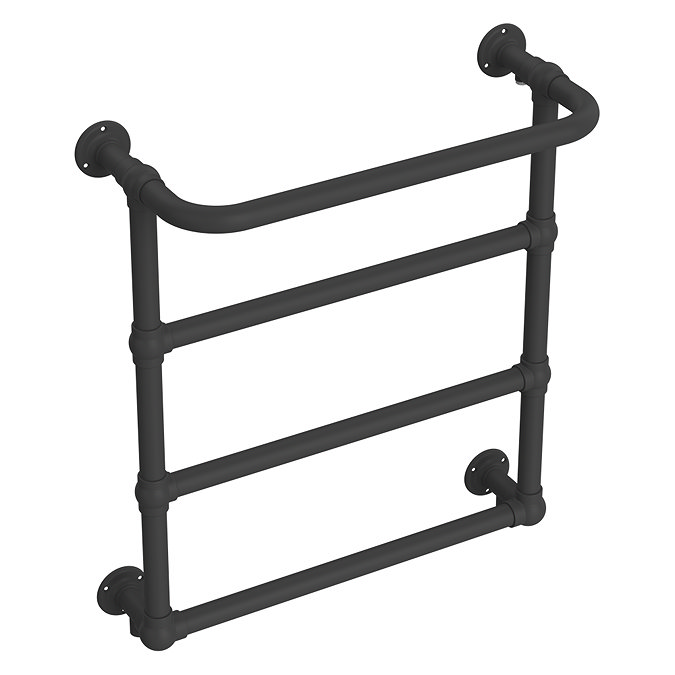 Chatsworth Maine Matt Black Traditional Heated Towel Rail with Heating Element Connection