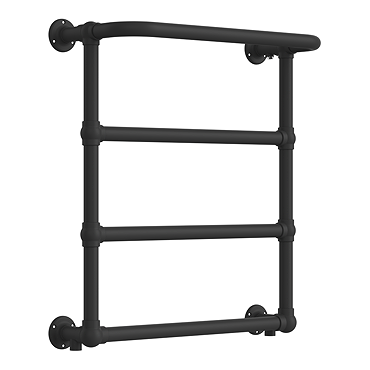 Chatsworth Maine Matt Black Traditional Heated Towel Rail with Heating Element Connection