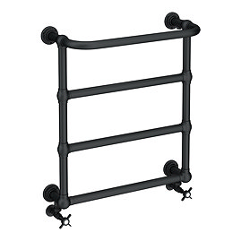 Chatsworth Maine Matt Black Traditional Heated Towel Rail with Heating Element Connection