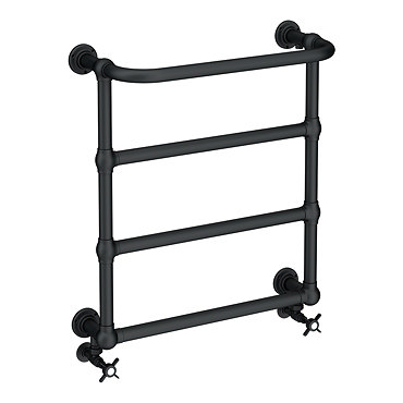 Chatsworth Maine Matt Black Traditional Heated Towel Rail with Heating Element Connection