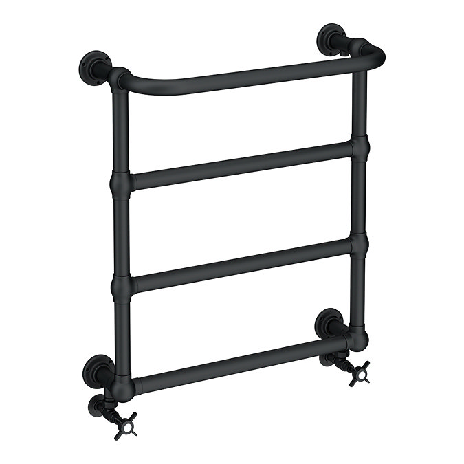 Chatsworth Maine Matt Black Traditional Heated Towel Rail with Heating Element Connection