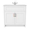 Chatsworth White Marble 810mm Traditional White Vanity Unit + Toilet Package  In Bathroom Large Imag