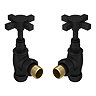 Chatsworth Matt Black Angled Art Deco Radiator Valves