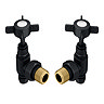 Chatsworth Matt Black Angled Traditional Radiator Valves