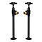 Chatsworth Traditional Angled Radiator Valves and Pipe Set - Matt Black