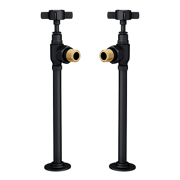 Chatsworth Matt Black Angled Traditional Radiator Valves