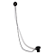 Chatsworth Matt Black Extended Retainer Bath Waste, Overflow with Plug and Link Chain