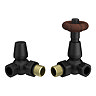 Chatsworth Matt Black Thermostatic Corner Radiator Valves - Energy Saving
