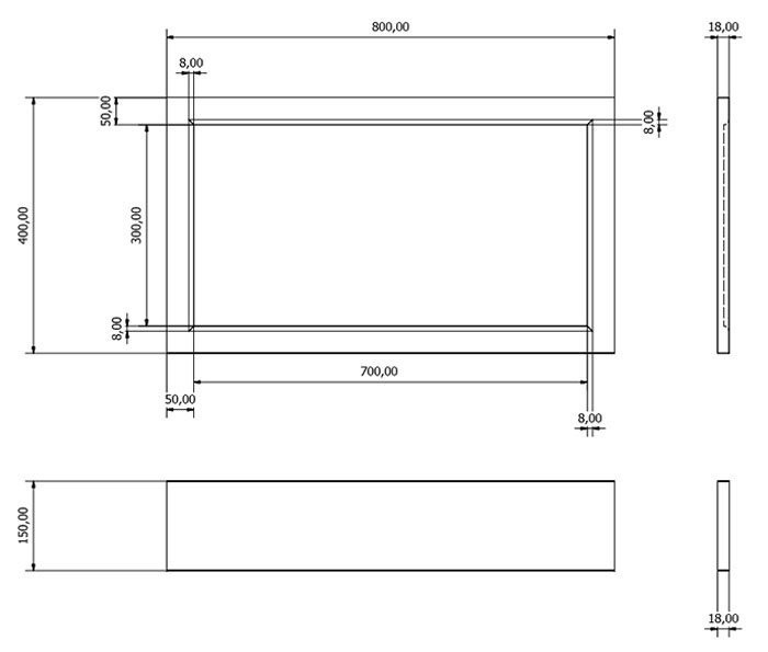 Chatsworth Natural Oak 800 Traditional End Bath Panel