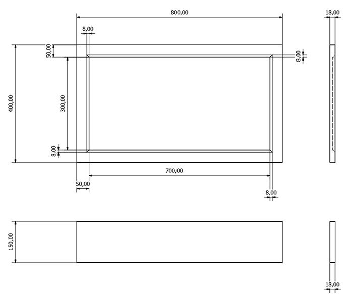 Chatsworth Natural Oak 800 Traditional End Bath Panel
