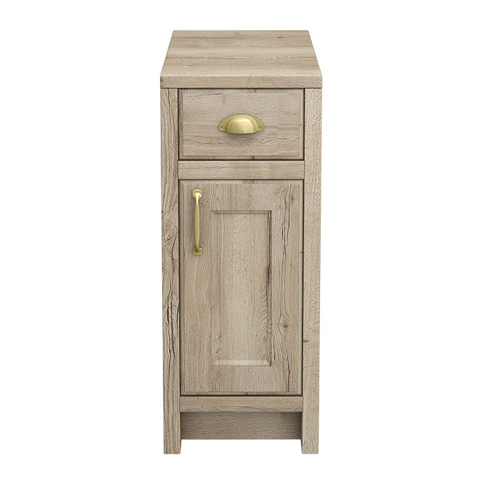 Chatsworth Natural Oak Cupboard Unit 300 Wide x 435 Deep with Brushed Brass Handles