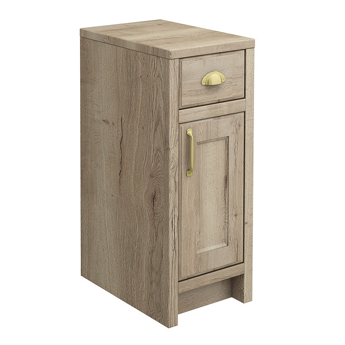 Chatsworth Natural Oak Cupboard Unit 300 Wide x 435 Deep with Brushed Brass Handles