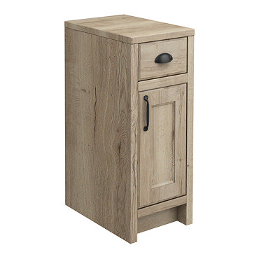 Chatsworth Natural Oak Cupboard Unit 300 Wide x 435 Deep with Matt Black Handles