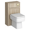 Chatsworth Natural Oak Toilet Unit with Square Pan, Cistern & Brushed Brass Flush