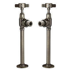 Chatsworth Old English Brass Angled Traditional Radiator Valves Large Image