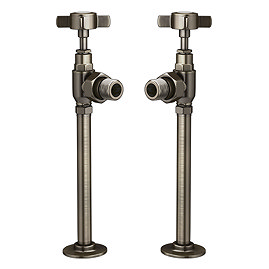 Chatsworth Old English Brass Angled Traditional Radiator Valves Large Image