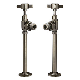 Chatsworth Old English Brass Angled Traditional Radiator Valves Large Image