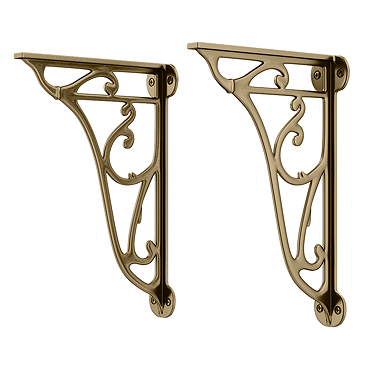 Chatsworth Ornate Cistern/Basin Wall Brackets - Antique Brass