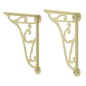 Chatsworth Ornate Cistern/Basin Wall Brackets - Brushed Brass