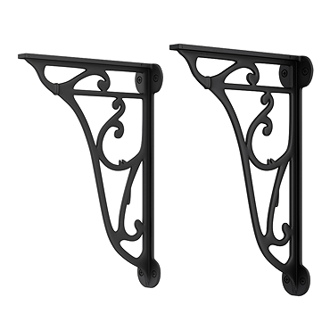 Chatsworth Ornate Cistern/Basin Wall Brackets - Matt Black