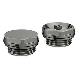 Chatsworth Radiator 1/2" Bleed Valve & Blanking Plug Black Nickel