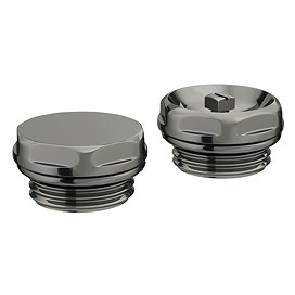 Chatsworth Radiator 1/2" Bleed Valve & Blanking Plug Black Nickel