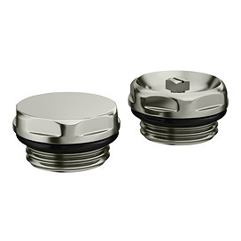 Chatsworth Radiator 1/2" Bleed Valve & Blanking Plug Brushed Nickel