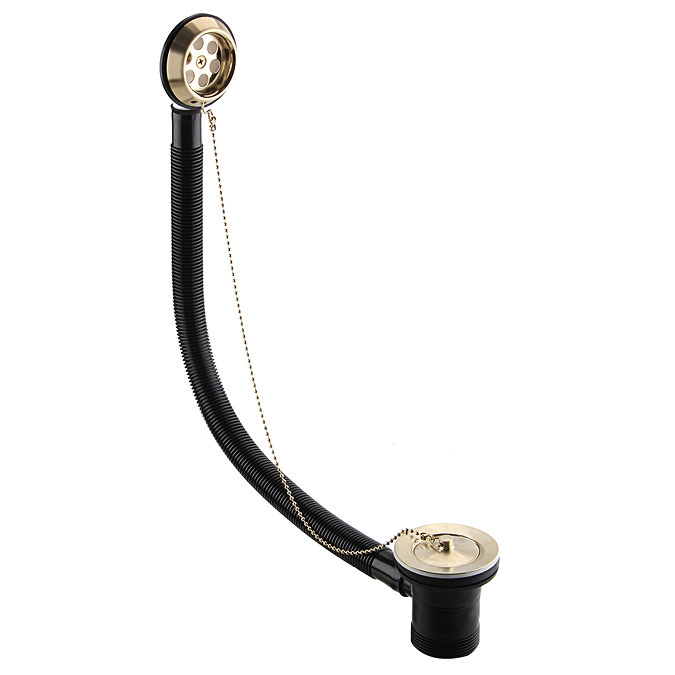 Chatsworth Retainer Bath Waste with Brass Plug & Ball Chain Brushed Brass