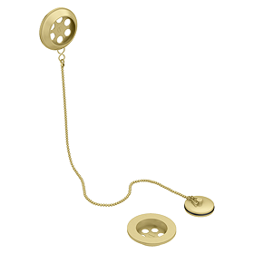 Chatsworth Retainer Bath Waste with Brass Plug & Ball Chain Brushed Brass