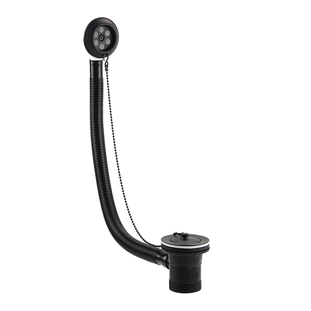 Chatsworth Retainer Bath Waste with Brass Plug & Ball Chain Matt Black