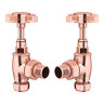 Chatsworth Rose Gold Angled Art Deco Radiator Valves