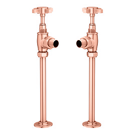Chatsworth Rose Gold Angled Art Deco Radiator Valves