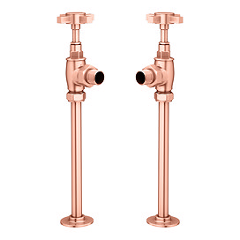 Chatsworth Rose Gold Angled Art Deco Radiator Valves