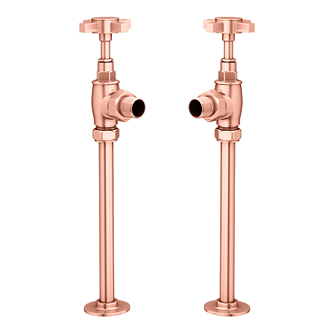 Chatsworth Rose Gold Angled Art Deco Radiator Valves