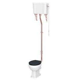 Chatsworth Rose Gold High Level Traditional Toilet w. Graphite Seat Large Image