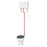 Chatsworth Rose Gold High Level Traditional Toilet w. Blue Seat Large Image