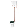 Chatsworth Rose Gold High Level Traditional Toilet w. Green Seat Large Image